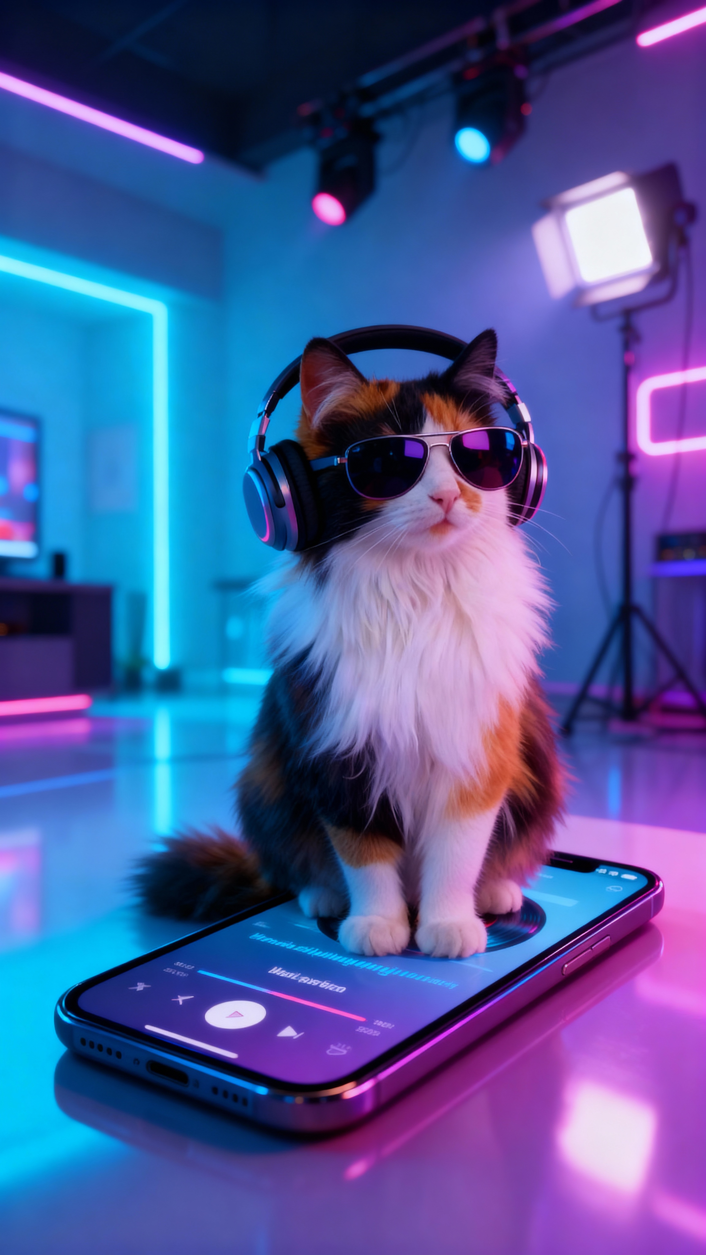 See Dream: Place the cat sitting on the phone screen showing ...